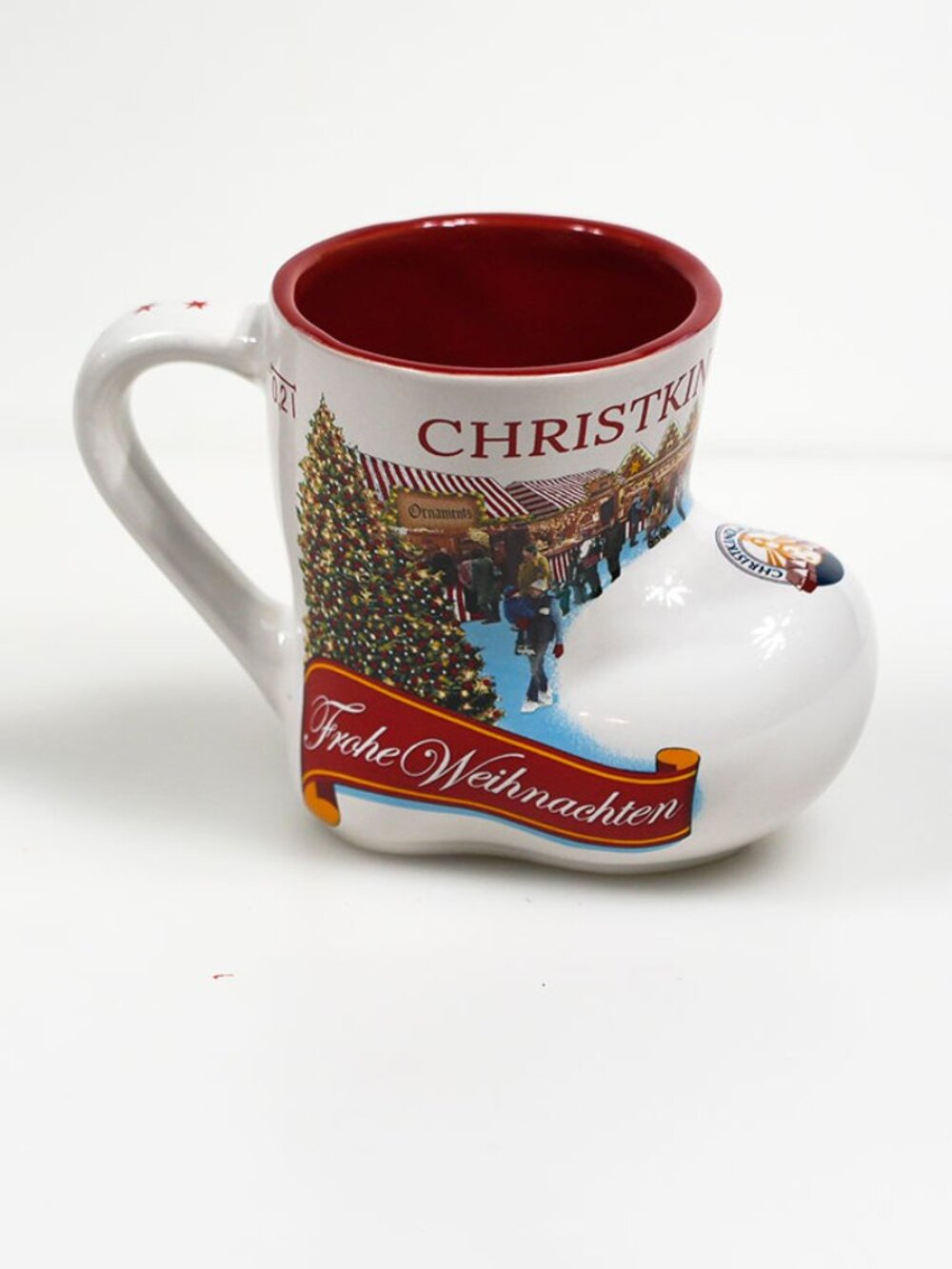 Christkindlmarkt Boot Mug (0.2L)— “Frohe Weihnachten” — Ceramic Collectible